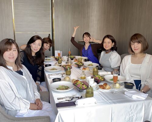 朝食記念撮影